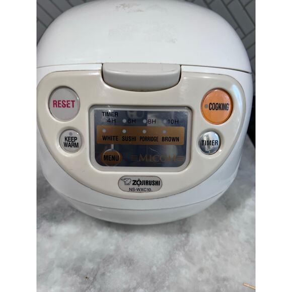 Zojirushi NS-WXC10 Micom 5.5 Cup Rice Cooker Warmer White Tested Works - Picture 1 of 9